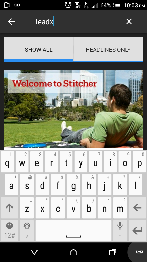 stitcher search bar