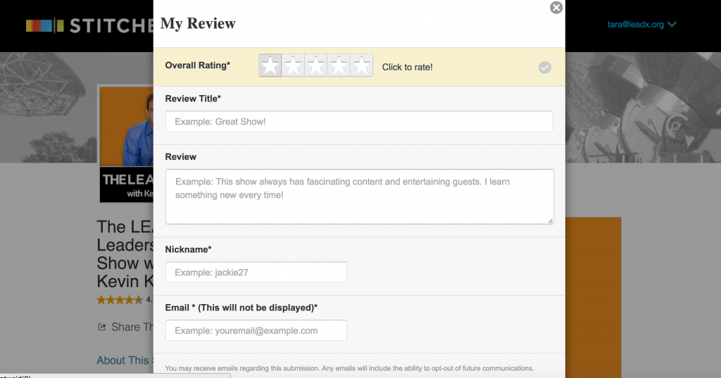 My review page