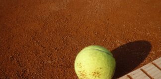 tennis ball on the line